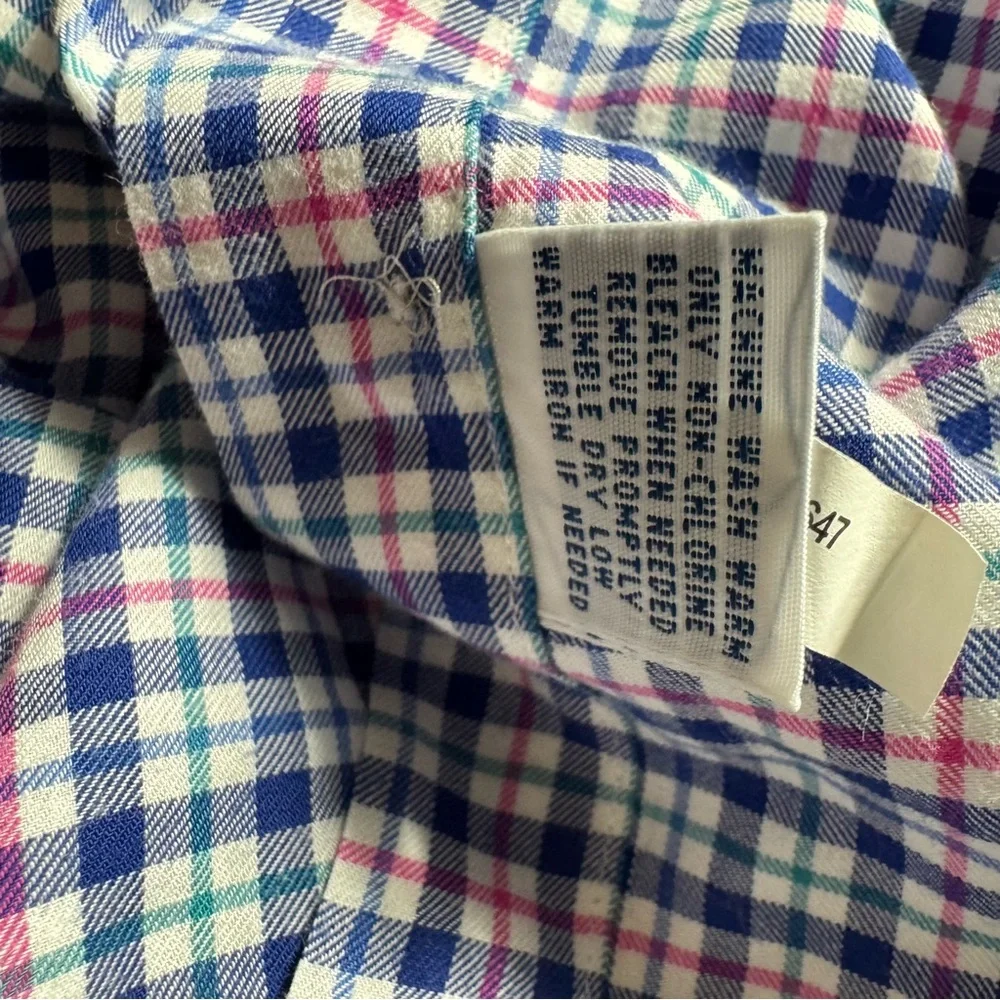 Polo by Ralph Lauren Mens 1XB Blue‎ and Pink Casual Button Down LS Shirt